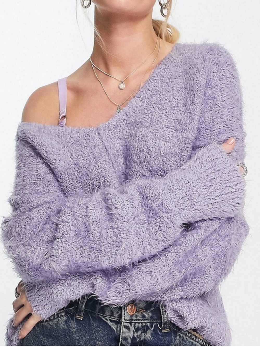 Free People Icing Oversized Slouchy Fuzzy sweater L/XL